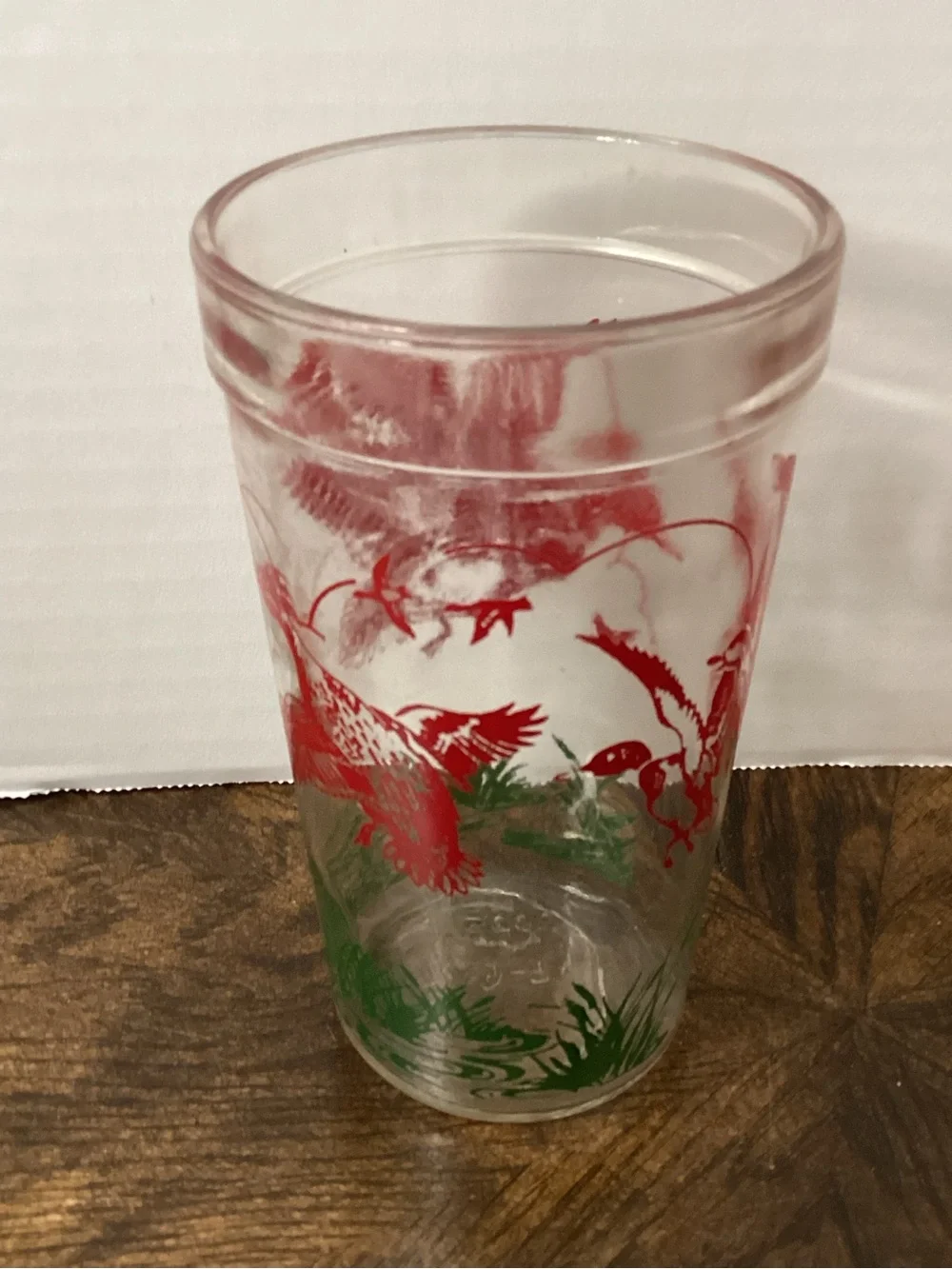 Hazel Atlas Flying Pheasants Drinking Glass Tumbler Vintage